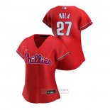 Camiseta Beisbol Mujer Philadelphia Phillies Aaron Nola 2020 Replica Alterno Rojo