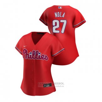 Camiseta Beisbol Mujer Philadelphia Phillies Aaron Nola 2020 Replica Alterno Rojo