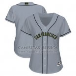 Camiseta Beisbol Mujer San Francisco Giants Personalizada Gris