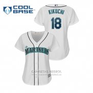 Camiseta Beisbol Mujer Seattle Mariners Yusei Kikuchi Cool Base Blanco