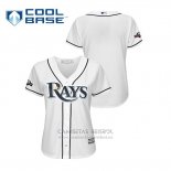 Camiseta Beisbol Mujer Tampa Bay Rays 2019 Postemporada Cool Base Blanco
