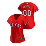 Camiseta Beisbol Mujer Texas Rangers Personalizada 2020 Replica Alterno Rojo