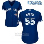 Camiseta Beisbol Mujer Toronto Blue Jays Russell Martin Cool Base Azul