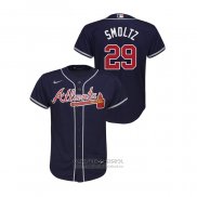 Camiseta Beisbol Nino Atlanta Braves John Smoltz Replica Alterno Azul