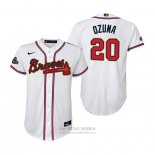 Camiseta Beisbol Nino Atlanta Braves Marcell Ozuna 2022 Gold Program Replica Blanco