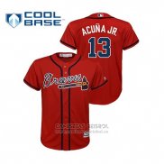 Camiseta Beisbol Nino Atlanta Braves Ronald Acuna Jr. Cool Base Alterno Rojo1
