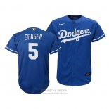 Camiseta Beisbol Nino Los Angeles Dodgers Corey Seager Replica Alterno 2020 Azul