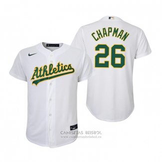 Camiseta Beisbol Nino Oakland Athletics Matt Chapman Replica Primera Blanco