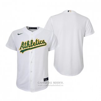 Camiseta Beisbol Nino Oakland Athletics Replica Primera Blanco