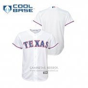 Camiseta Beisbol Nino Texas Rangers Cool Base Replica Blanco