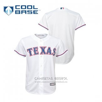 Camiseta Beisbol Nino Texas Rangers Cool Base Replica Blanco