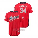 Camiseta Beisbol Hombre All Star Washington Nationals Bryce Harper 2018 Home Run Derby National League Rojo