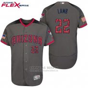 Camiseta Beisbol Hombre Arizona Diamondbacks 2017 Estrellas y Rayas 22 Jake Lamb Gris Flex Base