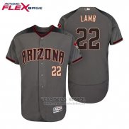 Camiseta Beisbol Hombre Arizona Diamondbacks 22 Jake Lamb Gris Rojo 2017 Flex Base