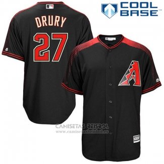 Camiseta Beisbol Hombre Arizona Diamondbacks 27 Brandon Drury Cool Base Negro