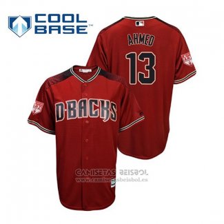 Camiseta Beisbol Hombre Arizona Diamondbacks Nick Ahmed Cool Base 2019 Entrenamiento de Primavera Rojo