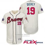 Camiseta Beisbol Hombre Atlanta Braves 19 R.A. Dickey Crema 2017 All Star Flex Base