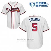 Camiseta Beisbol Hombre Atlanta Braves 5 Frojodie Freeman Blanco Primera Cool Base