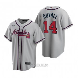 Camiseta Beisbol Hombre Atlanta Braves Adam Duvall Replica Road Gris