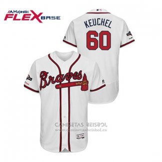 Camiseta Beisbol Hombre Atlanta Braves Dallas Keuchel 2019 Postemporada Flex Base Blanco