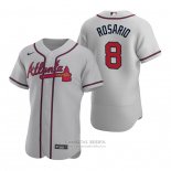 Camiseta Beisbol Hombre Atlanta Braves Eddie Rosario Autentico Road Gris