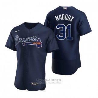 Camiseta Beisbol Hombre Atlanta Braves Greg Maddux Autentico 2020 Alterno Azul