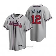 Camiseta Beisbol Hombre Atlanta Braves Jorge Soler Replica Road Gris