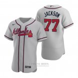 Camiseta Beisbol Hombre Atlanta Braves Luke Jackson Autentico 2020 Road Gris