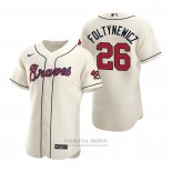 Camiseta Beisbol Hombre Atlanta Braves Mike Foltynewicz Autentico 2020 Alterno Crema