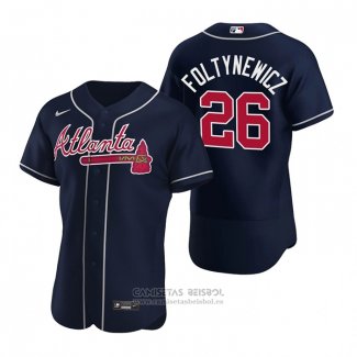 Camiseta Beisbol Hombre Atlanta Braves Mike Foltynewicz Autentico Alterno 2020 Azul