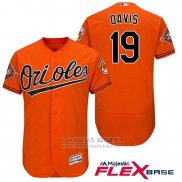 Camiseta Beisbol Hombre Baltimore Orioles 19 Chris Davis Naranja 2017 Flex Base