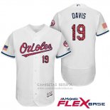 Camiseta Beisbol Hombre Baltimore Orioles 2017 Estrellas Y Rayas 19 Chris Davis Blanco Flex Base