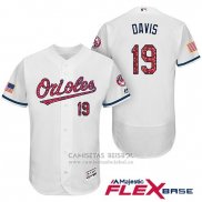 Camiseta Beisbol Hombre Baltimore Orioles 2017 Estrellas Y Rayas 19 Chris Davis Blanco Flex Base