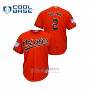 Camiseta Beisbol Hombre Baltimore Orioles Jonathan Villar 2019 Entrenamiento de Primavera Cool Base Naranja