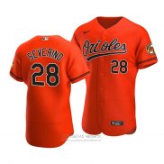 Camiseta Beisbol Hombre Baltimore Orioles Pedro Severino Autentico Alterno Naranja