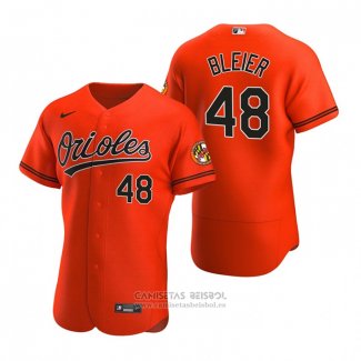 Camiseta Beisbol Hombre Baltimore Orioles Richard Bleier Autentico 2020 Alterno Naranja