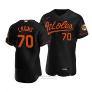 Camiseta Beisbol Hombre Baltimore Orioles Travis Lakins Autentico Alterno Negro