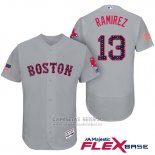 Camiseta Beisbol Hombre Boston Red Sox 2017 Estrellas y Rayas 13 Hanley Ramirez Gris Flex Base