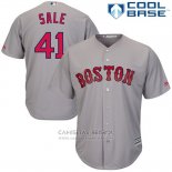 Camiseta Beisbol Hombre Boston Red Sox 41 Chris Sale Gris 2017 Cool Base