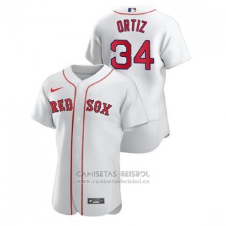 Camiseta Beisbol Hombre Boston Red Sox David Ortiz Autentico Blanco