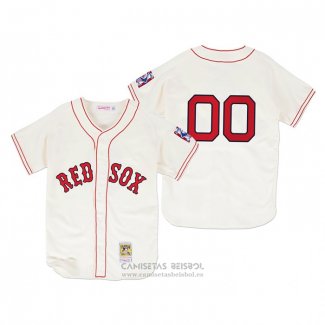 Camiseta Beisbol Hombre Boston Red Sox Personalizada Autentico Primera 1939 Crema