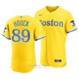 Camiseta Beisbol Hombre Boston Red Sox Tanner Houck 2021 City Connect Autentico Oro
