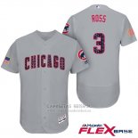 Camiseta Beisbol Hombre Chicago Cubs 2017 Estrellas y Rayas Cubs 3 David Ross Gris Flex Base