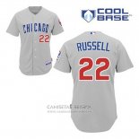 Camiseta Beisbol Hombre Chicago Cubs 22 Addison Russell Gris Cool Base