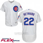 Camiseta Beisbol Hombre Chicago Cubs 22 Blanco Jason Heyward Autentico Collection Flex Base