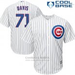 Camiseta Beisbol Hombre Chicago Cubs 71 Wade Davis Blanco Cool Base