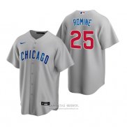 Camiseta Beisbol Hombre Chicago Cubs Austin Romine Replica Road Gris