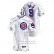 Camiseta Beisbol Hombre Chicago Cubs Javier Baez Autentico Blanco