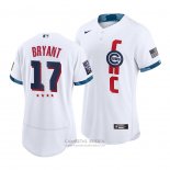 Camiseta Beisbol Hombre Chicago Cubs Kris Bryant 2021 All Star Autentico Blanco