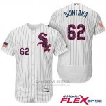 Camiseta Beisbol Hombre Chicago White Sox 2017 Estrellas Y Rayas 62 Jose Quintana Blanco Flex Base